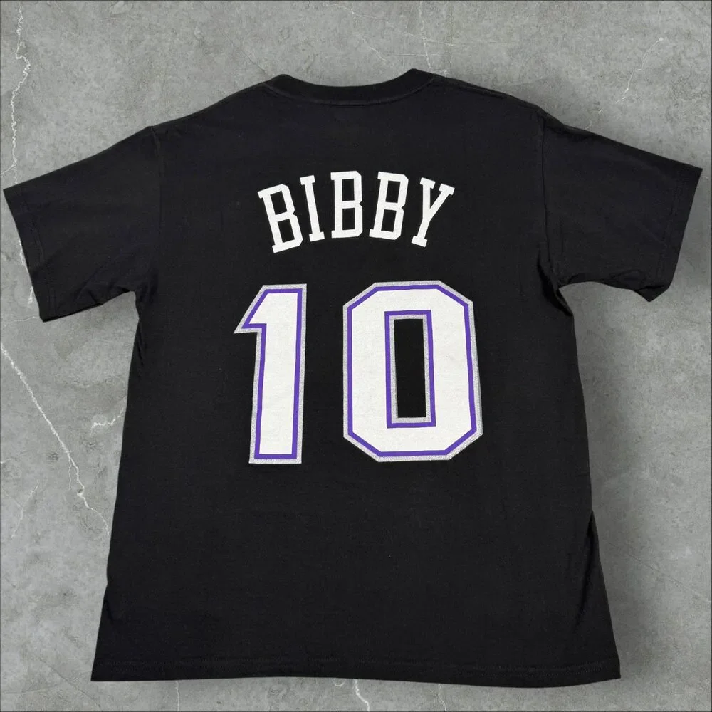 Y2K Mike Bibby #10 Sacramento Kings NBA Double Sided Graphic T Shirt - Medium - Picture 2 of 8
